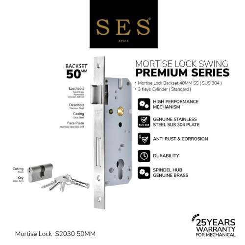 MORTISE LOCK SES S2030 – 50 MM SS