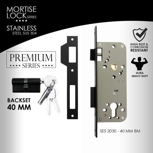 MORTISE LOCK SES 2030 – 40 MM BM (BLACK)