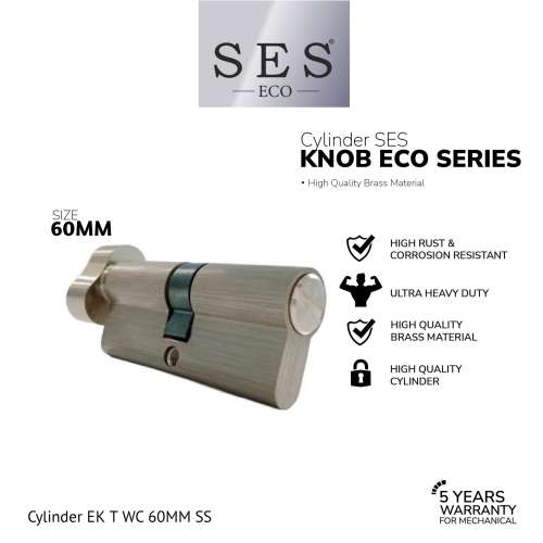 SILINDER KUNCI – CYLINDER SES ECO E60MM EK T (WC) SS